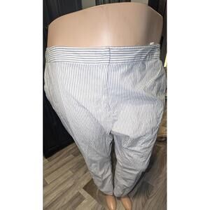 Amanda + Chelsea Blue & White Pinstripe Linen Blend Pants – Size 22W